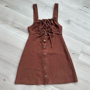 free people beach tie front mini dress